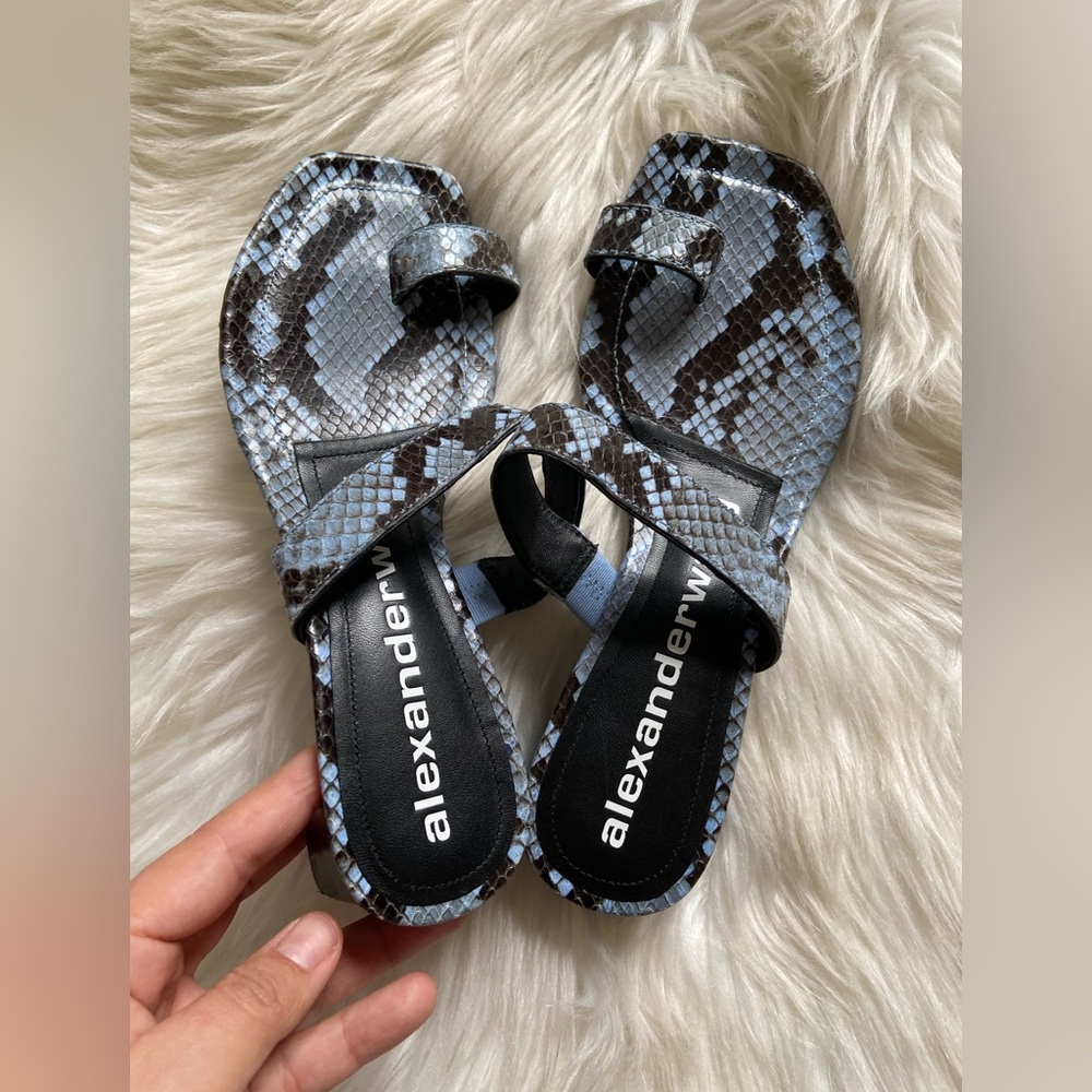 alexander wang ellis snakeskin sandals size 36.5 - Picture 10 of 10